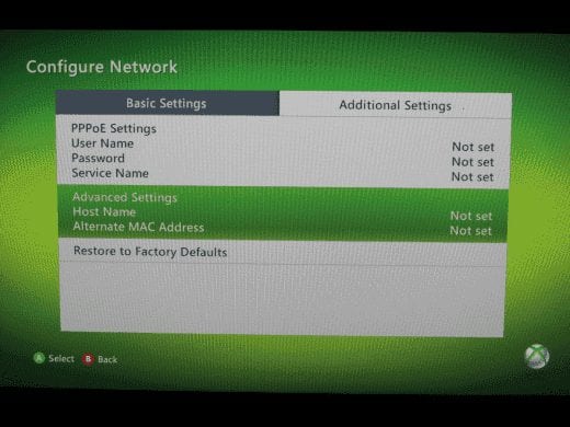 find your mac address for xbox 360
